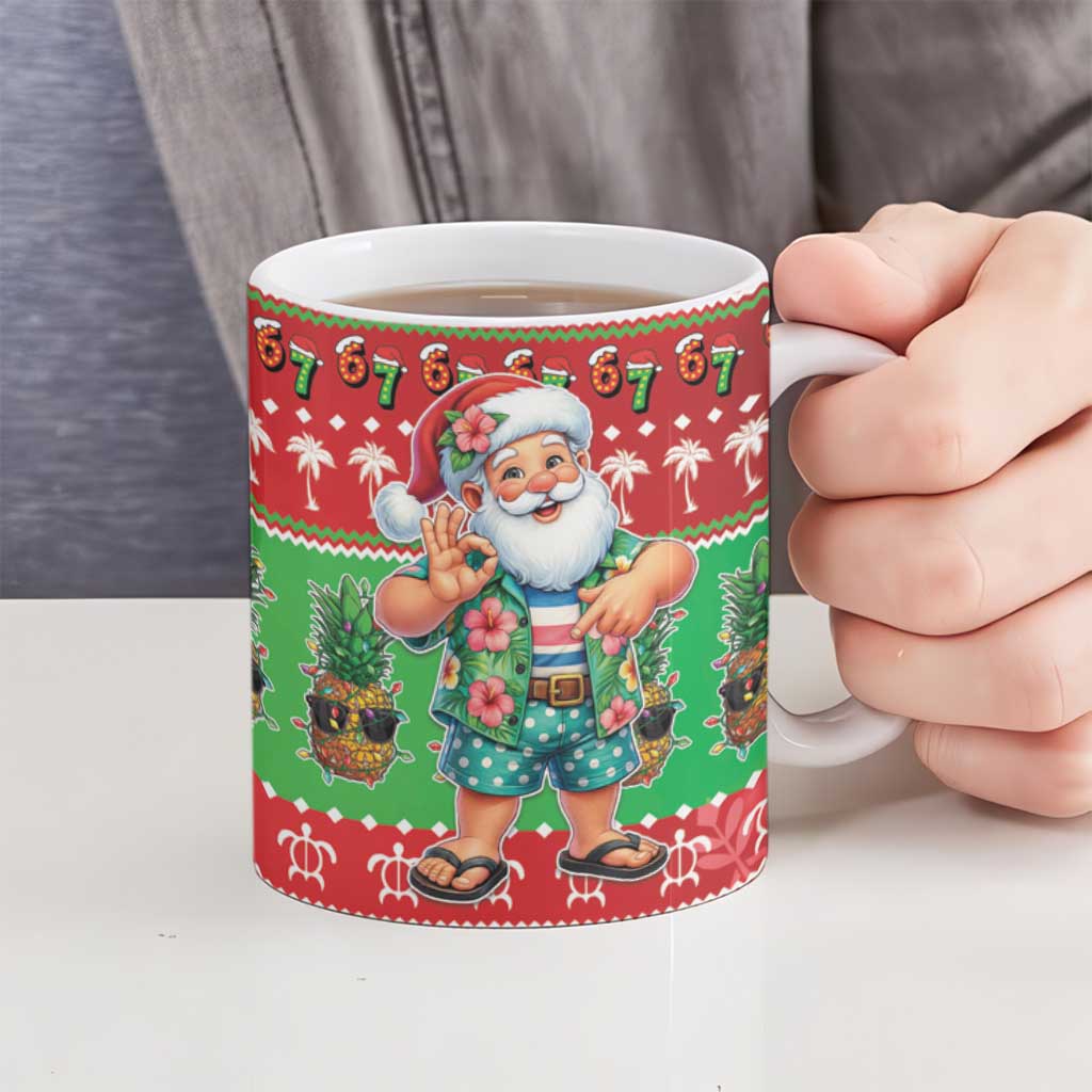 Mele Kalikimaka Hawaii Christmas Ceramic Mug Funny Santa 67 Gen Alpha Slang LT05 - Polynesian Pride