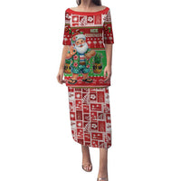 Mele Kalikimaka Hawaii Christmas Family Matching Puletasi and Hawaiian Shirt Funny Santa 67 Gen Alpha Slang - Polynesian Pride
