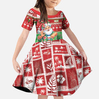 Mele Kalikimaka Hawaii Christmas Family Matching Summer Maxi Dress and Hawaiian Shirt Funny Santa 67 Gen Alpha Slang - Polynesian Pride