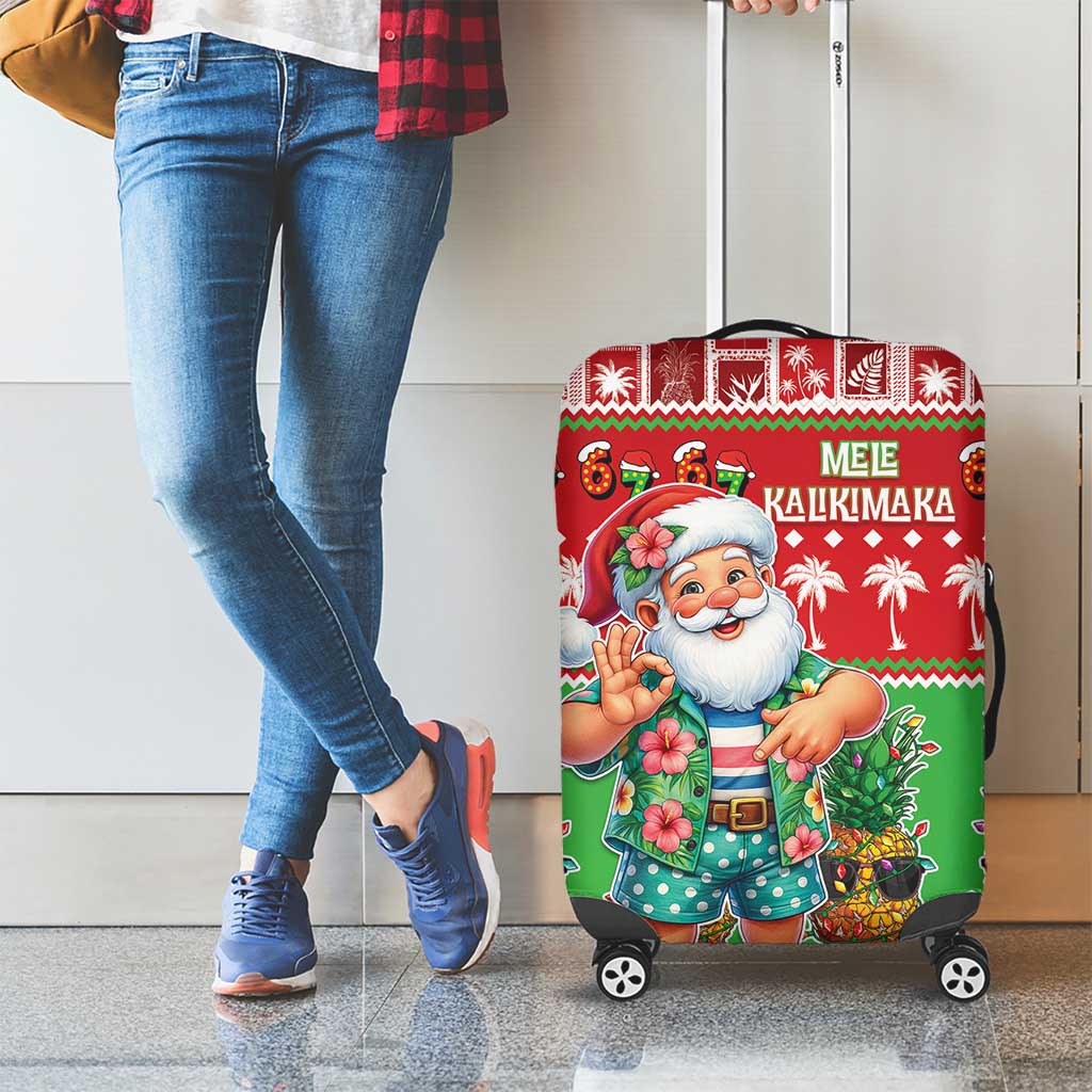 Mele Kalikimaka Hawaii Christmas Luggage Cover Funny Santa 67 Gen Alpha Slang LT05 - Polynesian Pride