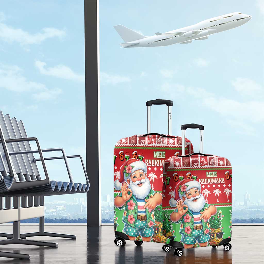 Mele Kalikimaka Hawaii Christmas Luggage Cover Funny Santa 67 Gen Alpha Slang LT05 - Polynesian Pride