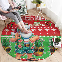 Mele Kalikimaka Hawaii Christmas Round Carpet Funny Santa 67 Gen Alpha Slang LT05 - Polynesian Pride