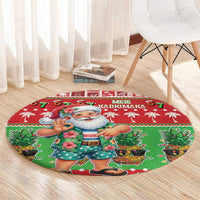Mele Kalikimaka Hawaii Christmas Round Carpet Funny Santa 67 Gen Alpha Slang LT05 - Polynesian Pride
