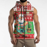 Mele Kalikimaka Hawaii Christmas Sleeveless Zip Hoodie Funny Santa 67 Gen Alpha Slang LT05 - Polynesian Pride