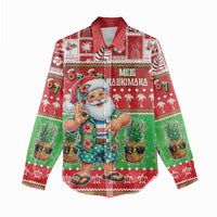 Mele Kalikimaka Hawaii Christmas Women Casual Shirt Funny Santa 67 Gen Alpha Slang - Polynesian Pride