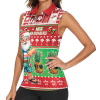 Mele Kalikimaka Hawaii Christmas Women Sleeveless Polo Shirt Funny Santa 67 Gen Alpha Slang - Polynesian Pride