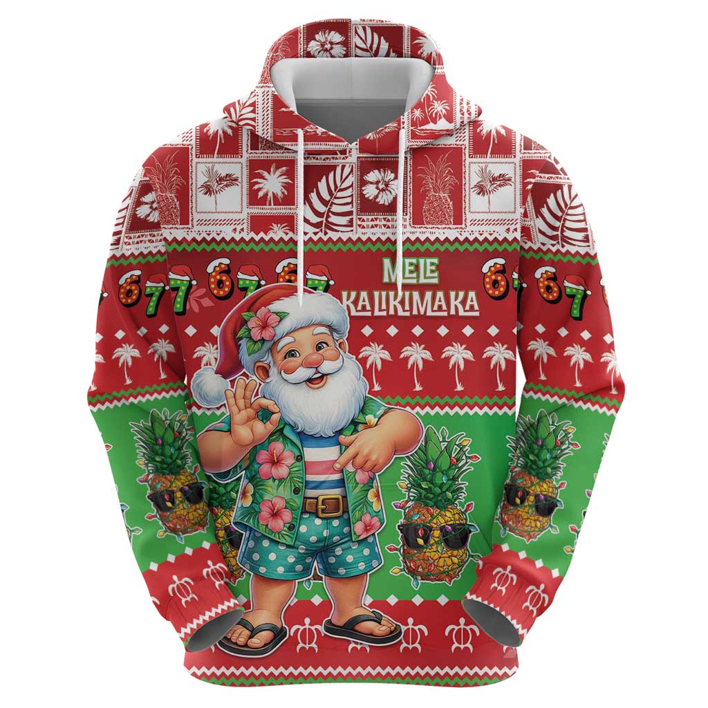 Mele Kalikimaka Hawaii Christmas Zip Hoodie Funny Santa 67 Gen Alpha Slang LT05 - Polynesian Pride