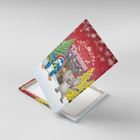 Christmas In July Canvas Wall Art Funny Dabbing Dance Koala And Blue Penguins