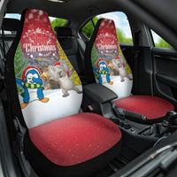 Christmas In July Car Seat Cover Funny Dabbing Dance Koala And Blue Penguins