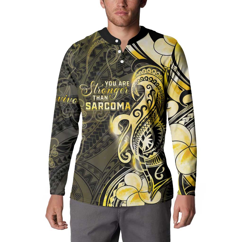 Sarcoma Awareness Button Sweatshirt You Are Stronger Than Sarcoma