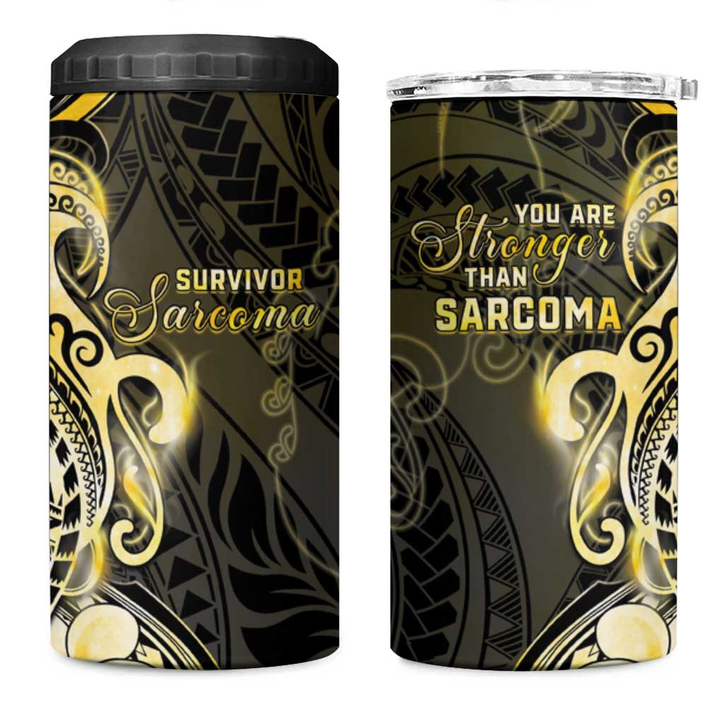 Sarcoma Awareness 4 in 1 Can Cooler Tumbler You Are Stronger Than Sarcoma