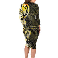 Sarcoma Awareness Family Matching Long Sleeve Bodycon Dress and Hawaiian Shirt You Are Stronger Than Sarcoma