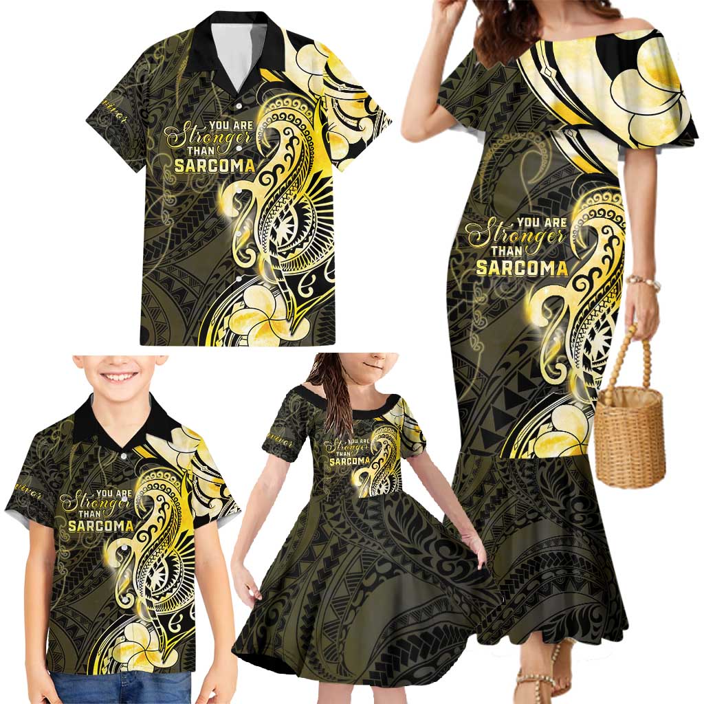 Sarcoma Awareness Family Matching Mermaid Dress and Hawaiian Shirt You Are Stronger Than Sarcoma