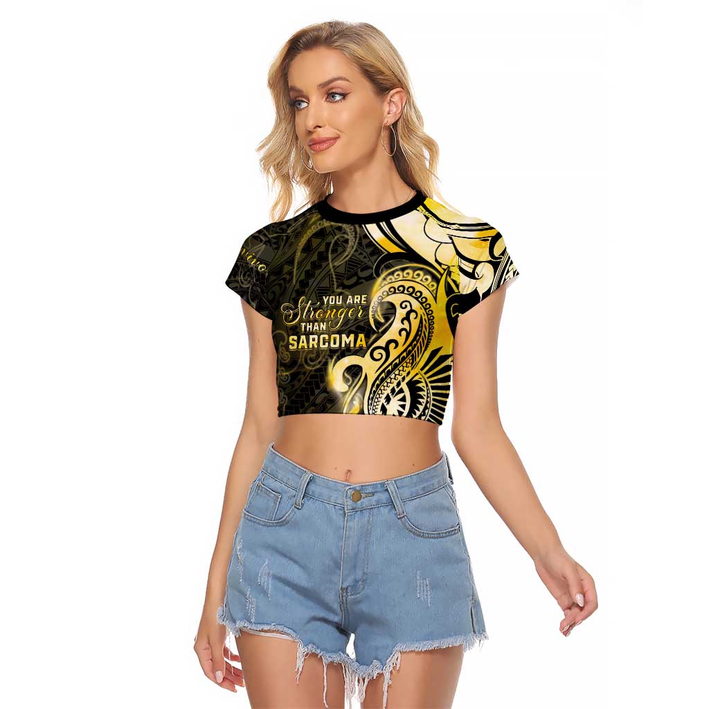Sarcoma Awareness Raglan Cropped T Shirt You Are Stronger Than Sarcoma