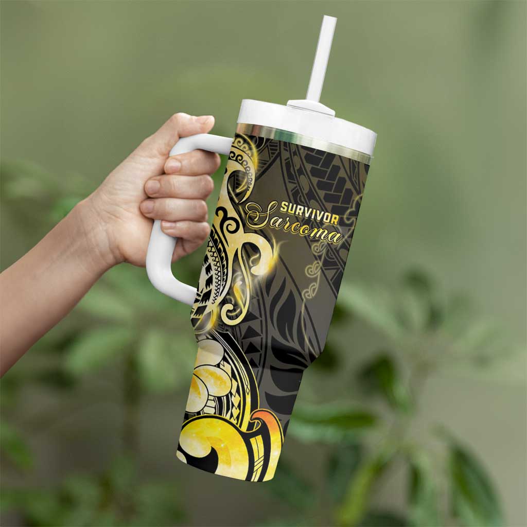 Sarcoma Awareness Tumbler With Handle You Are Stronger Than Sarcoma