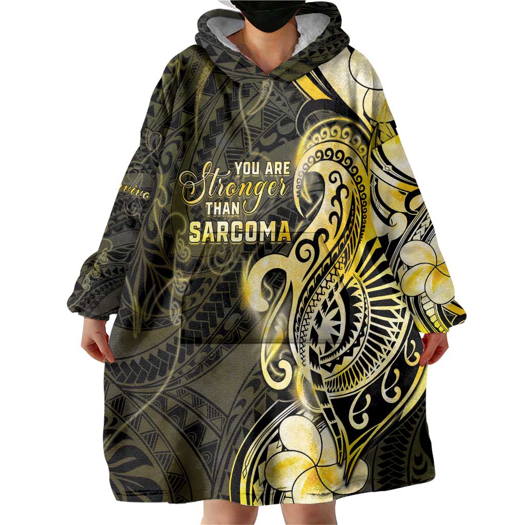 Sarcoma Awareness Wearable Blanket Hoodie You Are Stronger Than Sarcoma