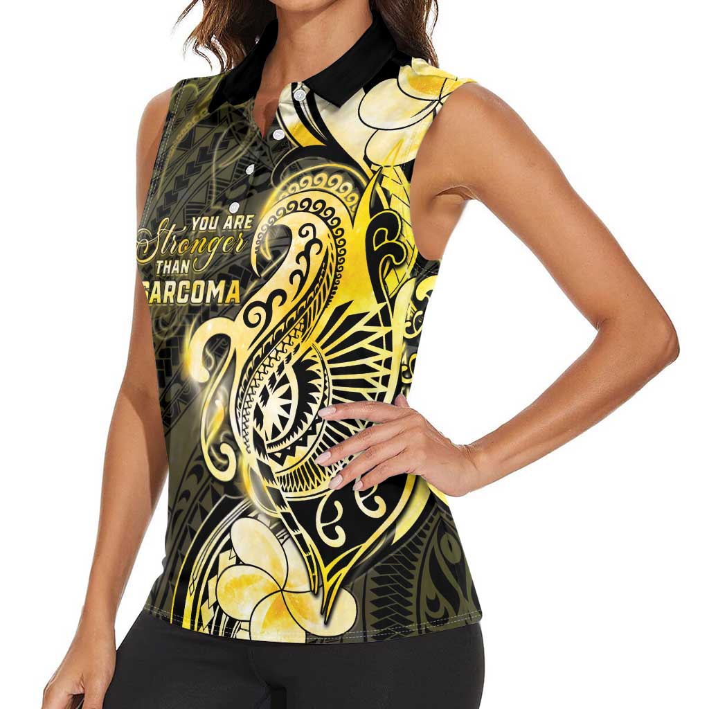 Sarcoma Awareness Women Sleeveless Polo Shirt You Are Stronger Than Sarcoma