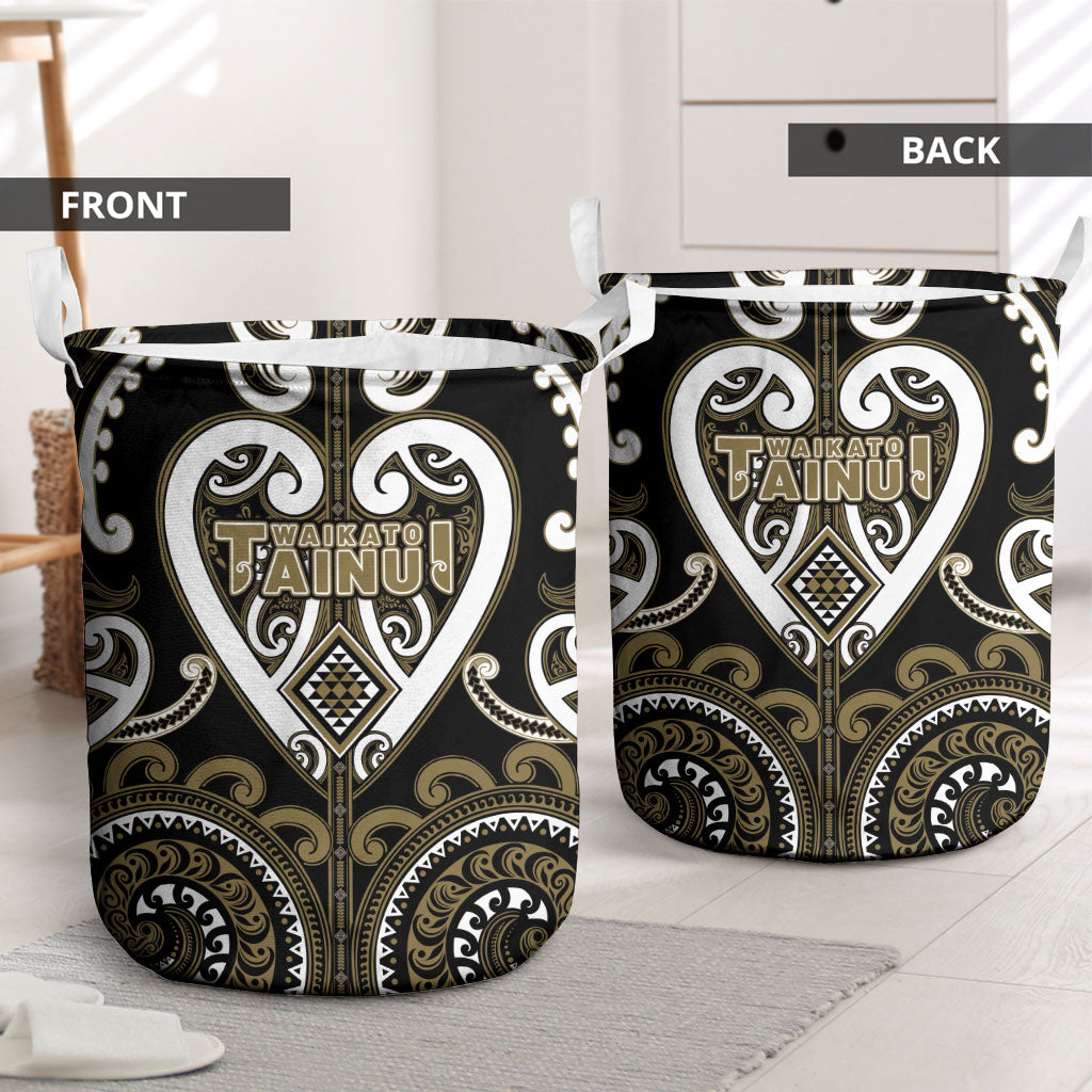 Aotearoa Waikato Tainui Laundry Basket Maori Tribal Pattern