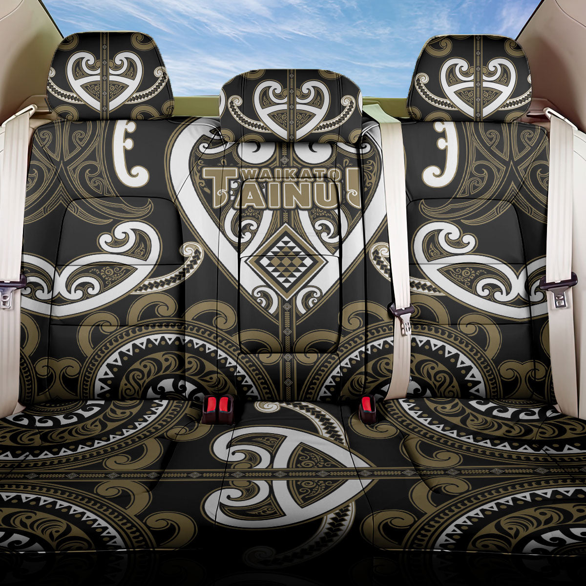 Aotearoa Waikato Tainui Back Car Seat Cover Maori Tribal Pattern