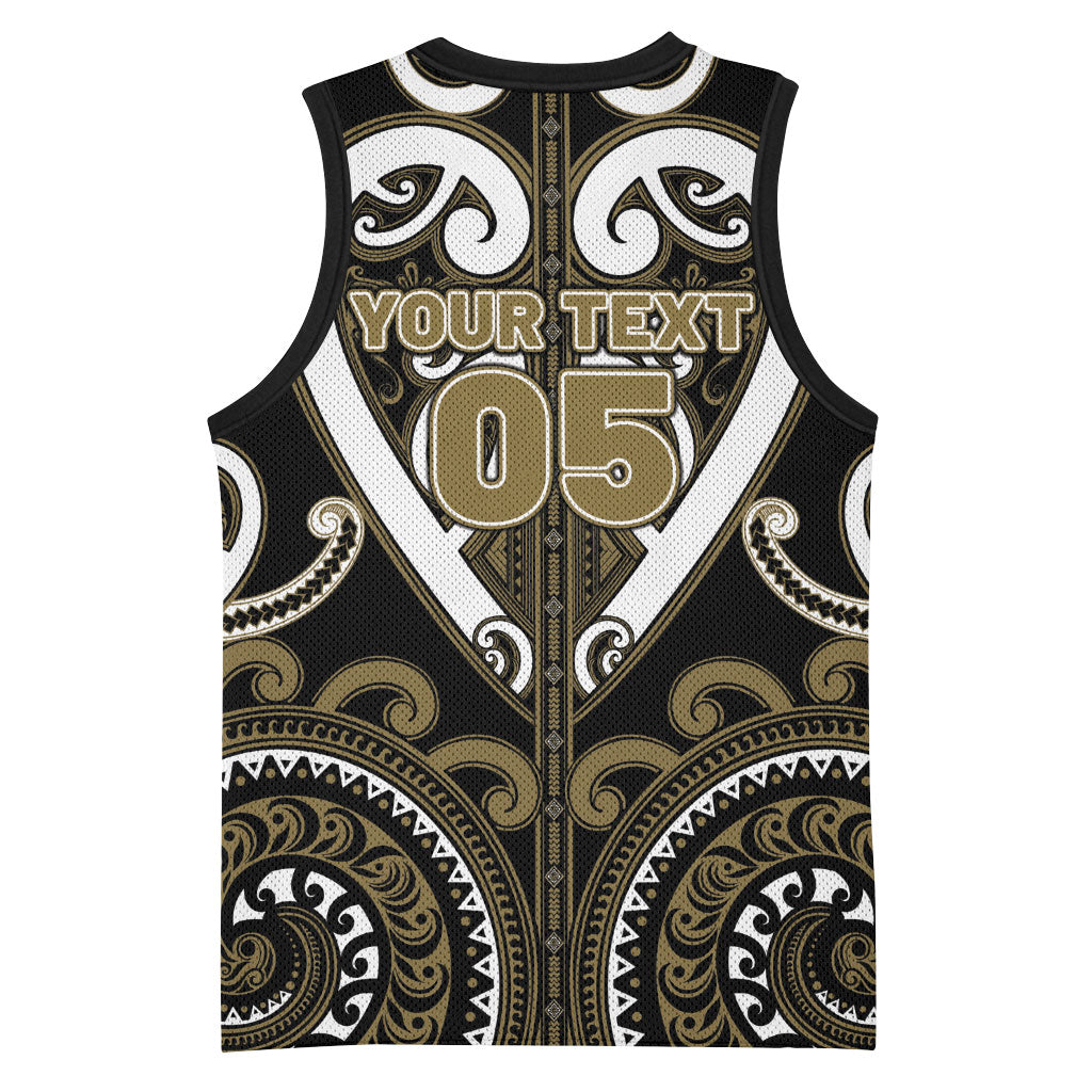 Custom Aotearoa Waikato Tainui Basketball Jersey Maori Tribal Pattern