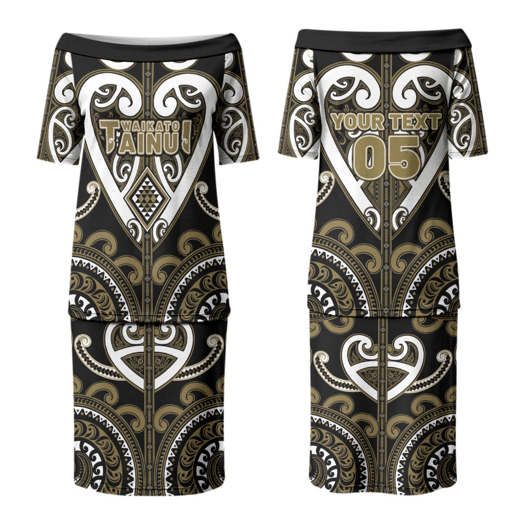Custom Aotearoa Waikato Tainui Couples Matching Puletasi and Hawaiian Shirt Maori Tribal Pattern