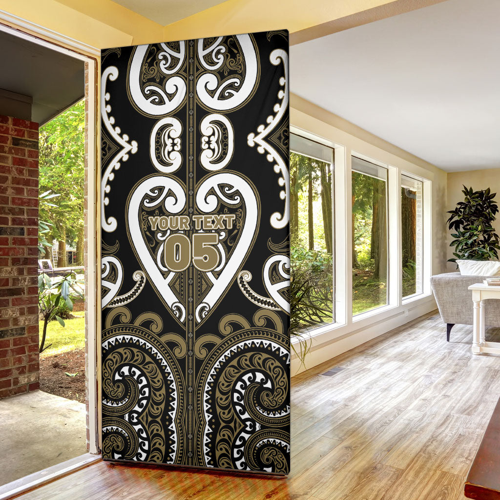 Custom Aotearoa Waikato Tainui Door Cover Maori Tribal Pattern
