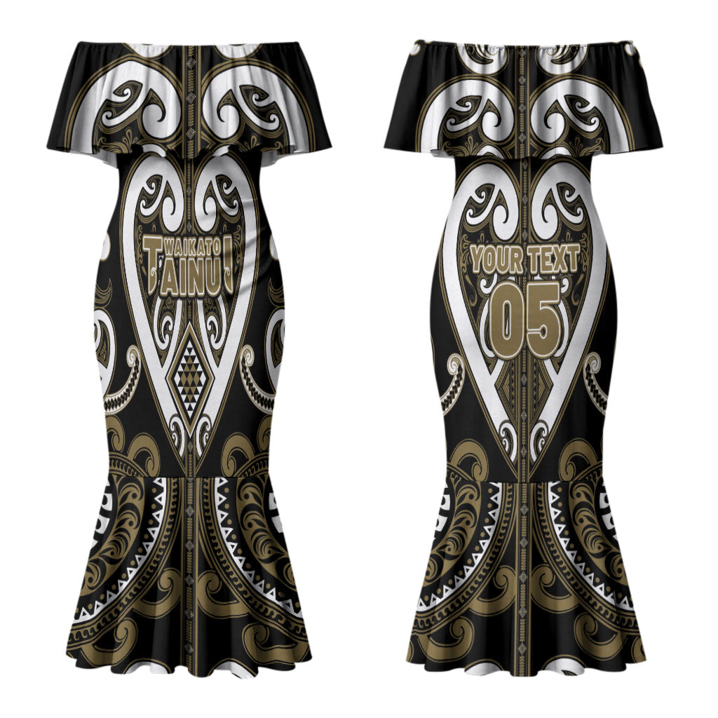 Custom Aotearoa Waikato Tainui Family Matching Mermaid Dress and Hawaiian Shirt Maori Tribal Pattern