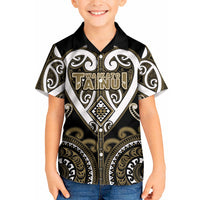Custom Aotearoa Waikato Tainui Kid Hawaiian Shirt Maori Tribal Pattern