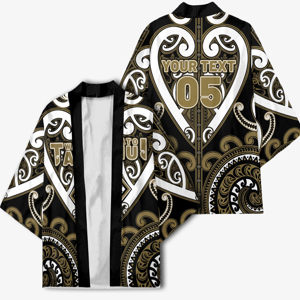 Custom Aotearoa Waikato Tainui Kimono Maori Tribal Pattern