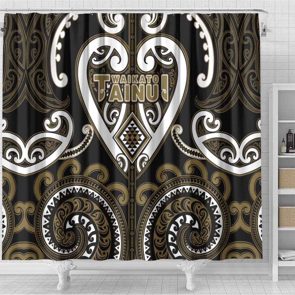 Aotearoa Waikato Tainui Shower Curtain Maori Tribal Pattern