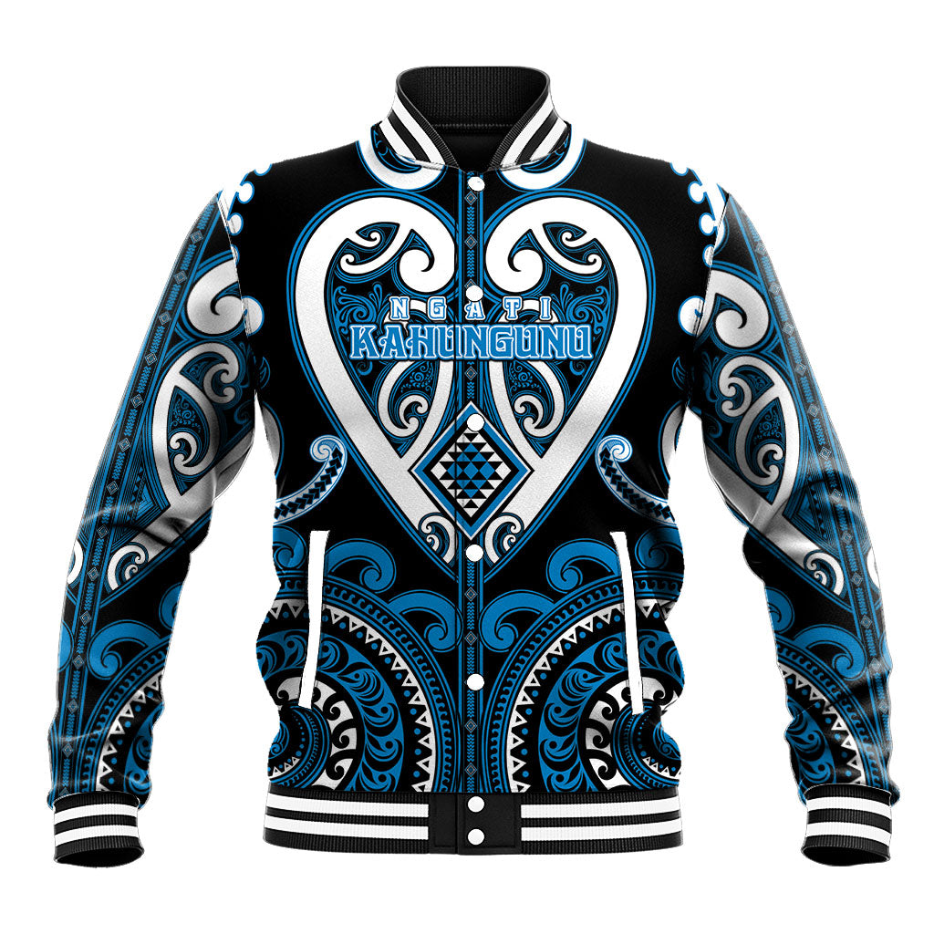 Custom Aotearoa Ngati Kahungunu Baseball Jacket Maori Tribal Pattern LT05 Unisex Blue - Polynesian Pride