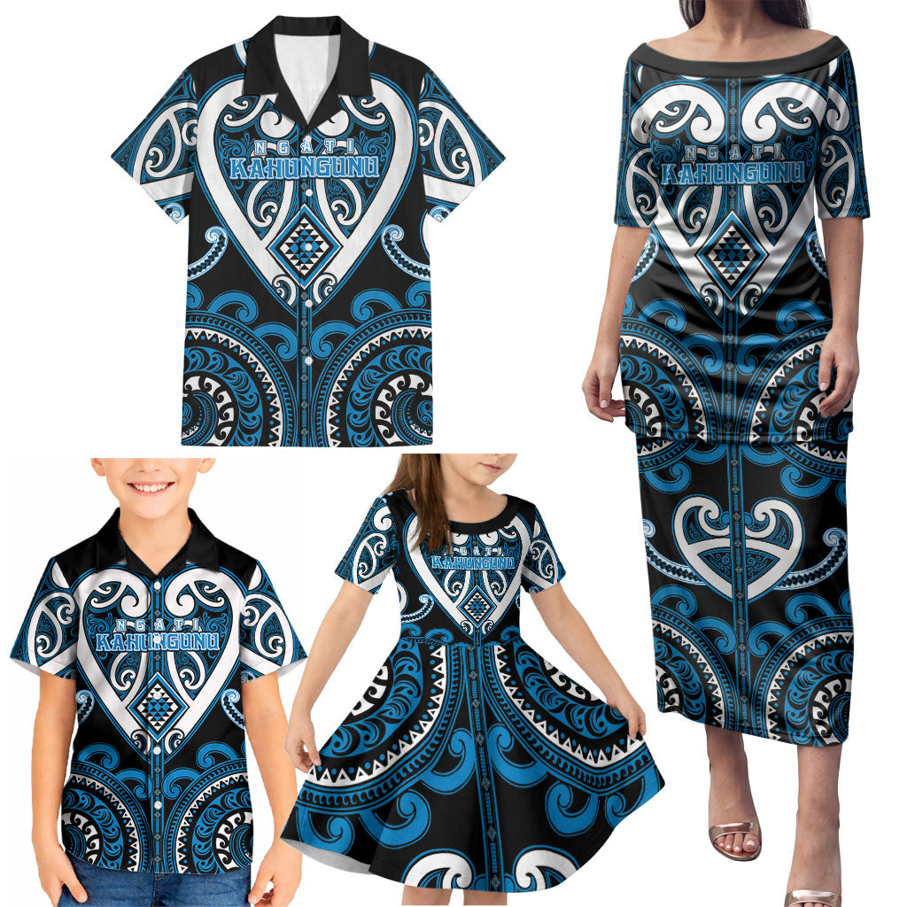 Custom Aotearoa Ngati Kahungunu Family Matching Puletasi and Hawaiian Shirt Maori Tribal Pattern LT05 - Polynesian Pride
