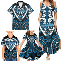 Custom Aotearoa Ngati Kahungunu Family Matching Summer Maxi Dress and Hawaiian Shirt Maori Tribal Pattern