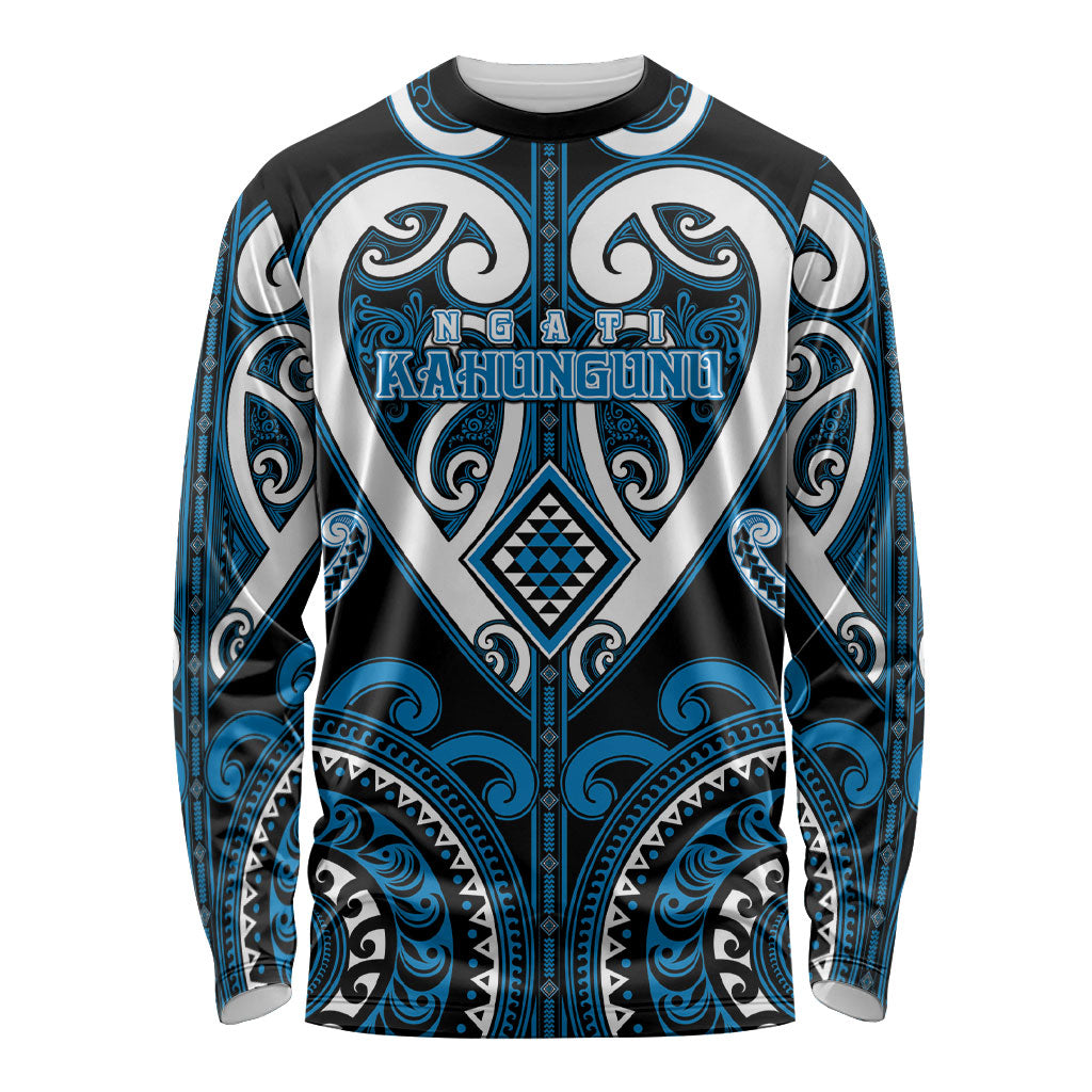Custom Aotearoa Ngati Kahungunu Long Sleeve Shirt Maori Tribal Pattern
