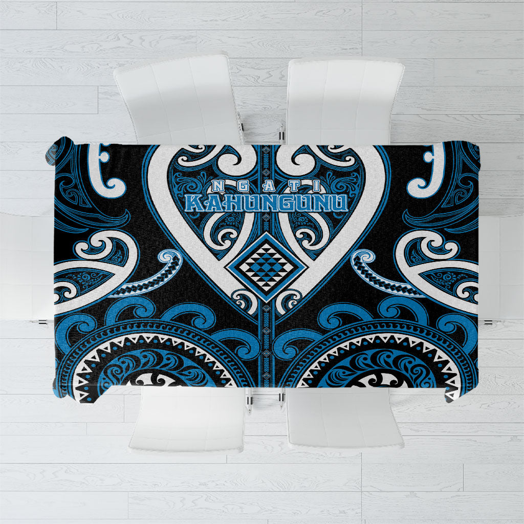 Aotearoa Ngati Kahungunu Tablecloth Maori Tribal Pattern LT05 Blue - Polynesian Pride