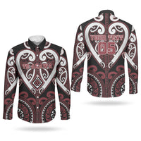 Custom Aotearoa Te Arawa Couples Matching Long Sleeve Bodycon Dress and Long Sleeve Button Shirt Maori Tribal Pattern