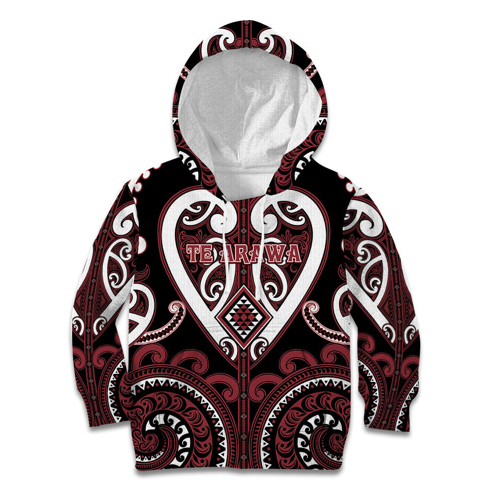 Custom Aotearoa Te Arawa Kid Hoodie Maori Tribal Pattern