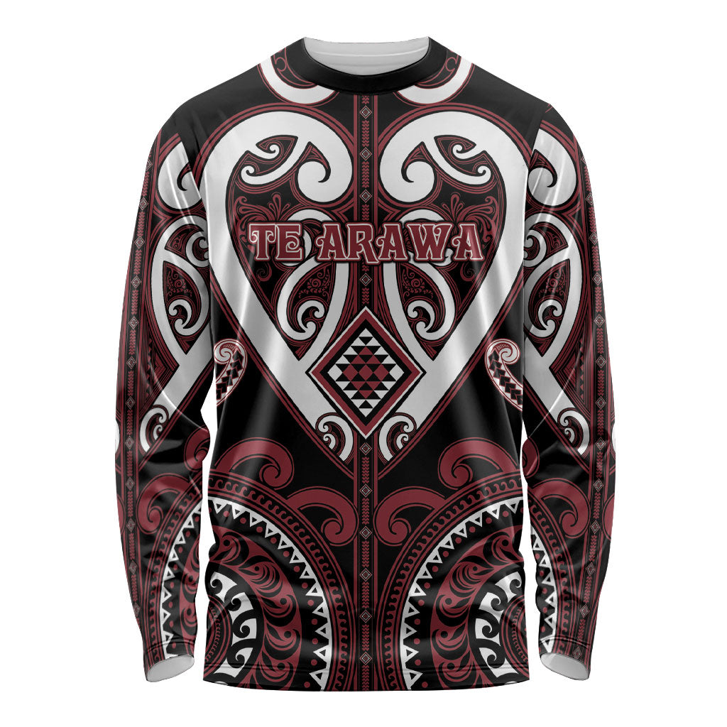 Custom Aotearoa Te Arawa Long Sleeve Shirt Maori Tribal Pattern