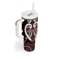 Custom Aotearoa Te Arawa Tumbler With Handle Maori Tribal Pattern
