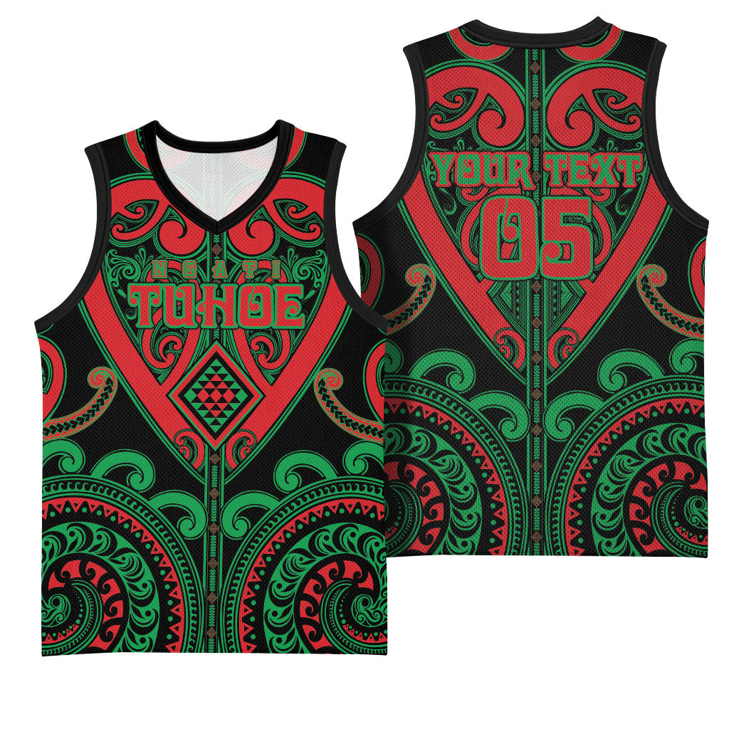 Custom Aotearoa Ngai Tuhoe Basketball Jersey Maori Tribal Pattern