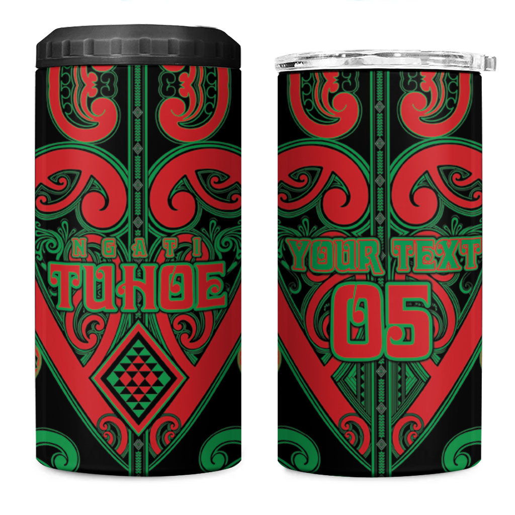 Custom Aotearoa Ngai Tuhoe 4 in 1 Can Cooler Tumbler Maori Tribal Pattern LT05 One Size: 16 oz Black - Polynesian Pride