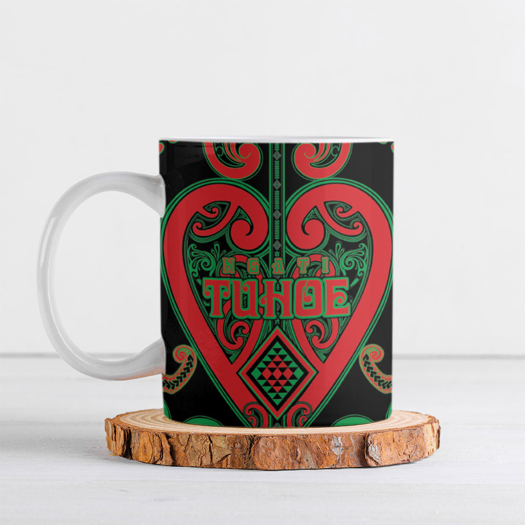 Custom Aotearoa Ngai Tuhoe Ceramic Mug Maori Tribal Pattern