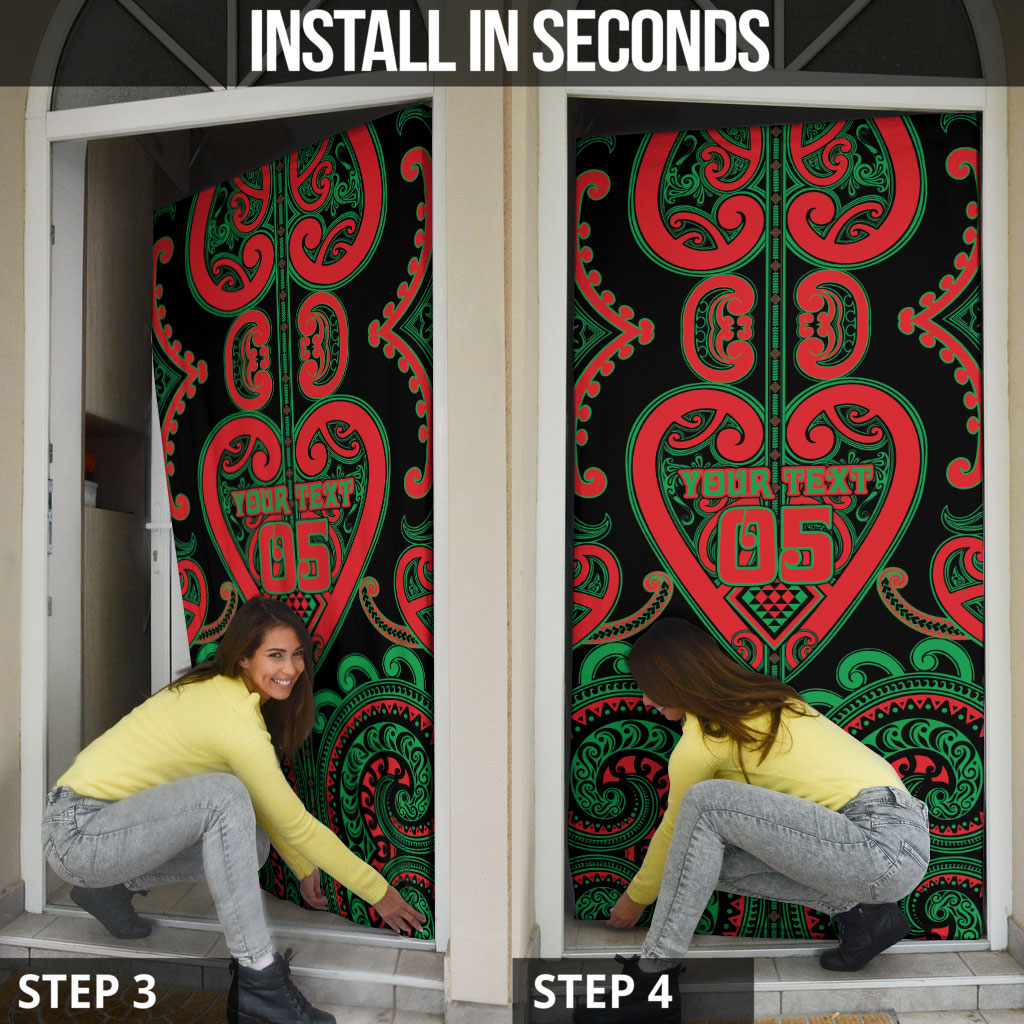 Custom Aotearoa Ngai Tuhoe Door Cover Maori Tribal Pattern
