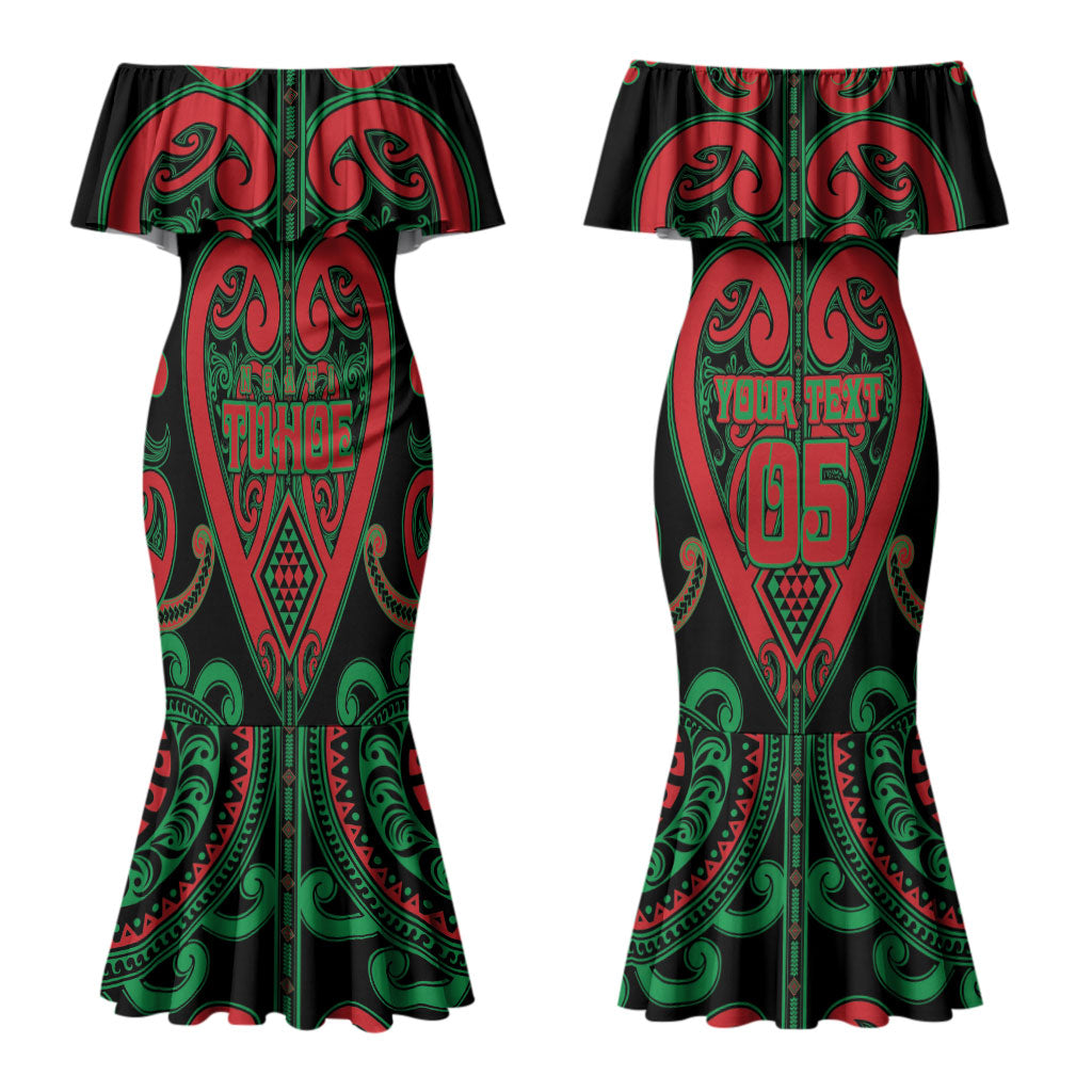 Custom Aotearoa Ngai Tuhoe Family Matching Mermaid Dress and Hawaiian Shirt Maori Tribal Pattern