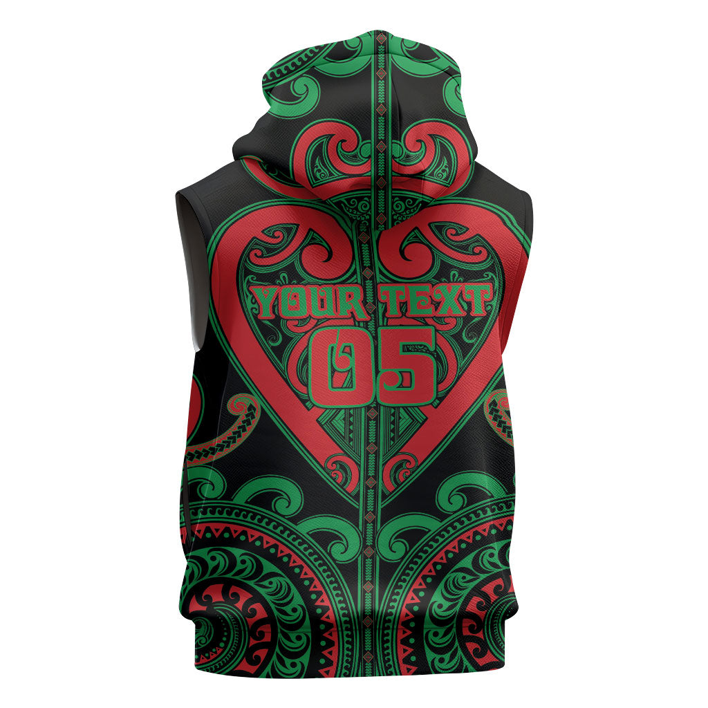 Custom Aotearoa Ngai Tuhoe Sleeveless Hoodie Maori Tribal Pattern