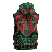 Custom Aotearoa Ngai Tuhoe Sleeveless Hoodie Maori Tribal Pattern