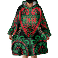Custom Aotearoa Ngai Tuhoe Wearable Blanket Hoodie Maori Tribal Pattern