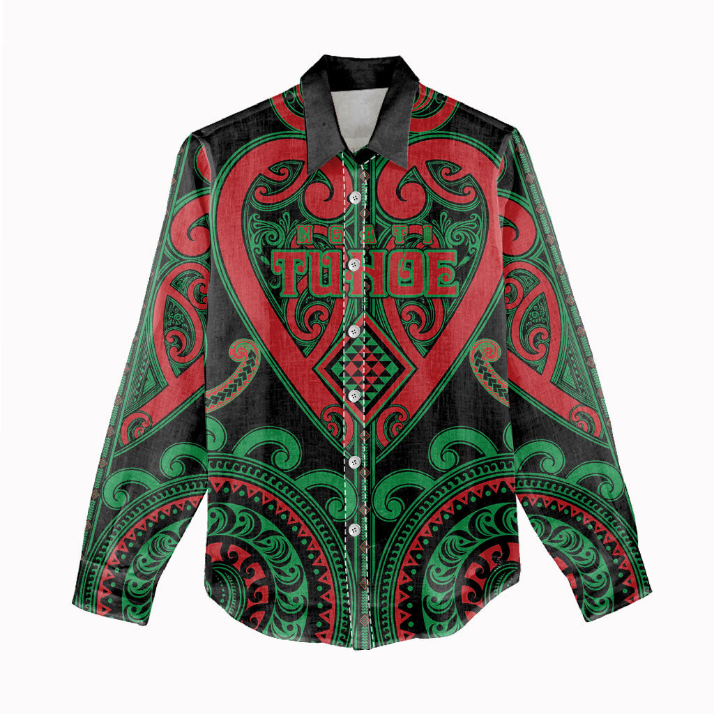 Custom Aotearoa Ngai Tuhoe Women Casual Shirt Maori Tribal Pattern