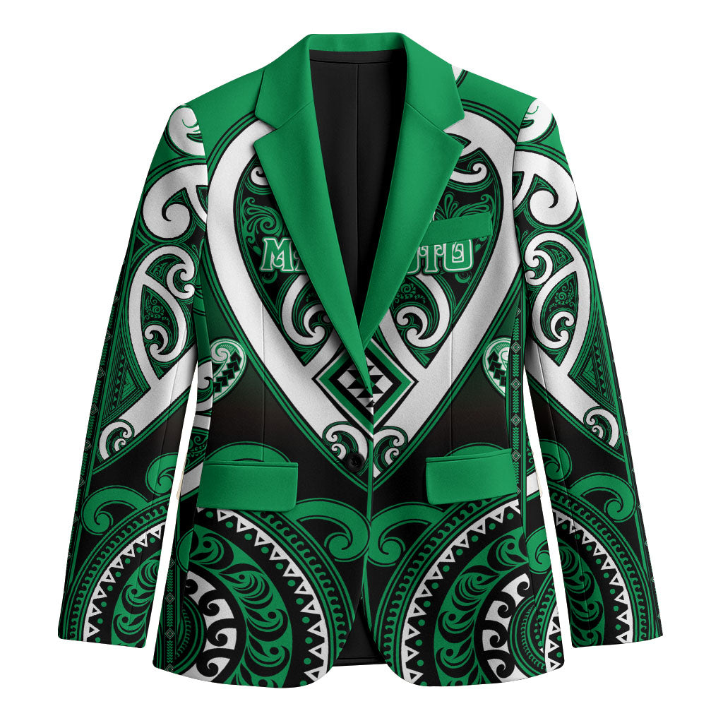 Custom Aotearoa Ngati Maniapoto Blazer Maori Tribal Pattern LT05 Unisex Green - Polynesian Pride