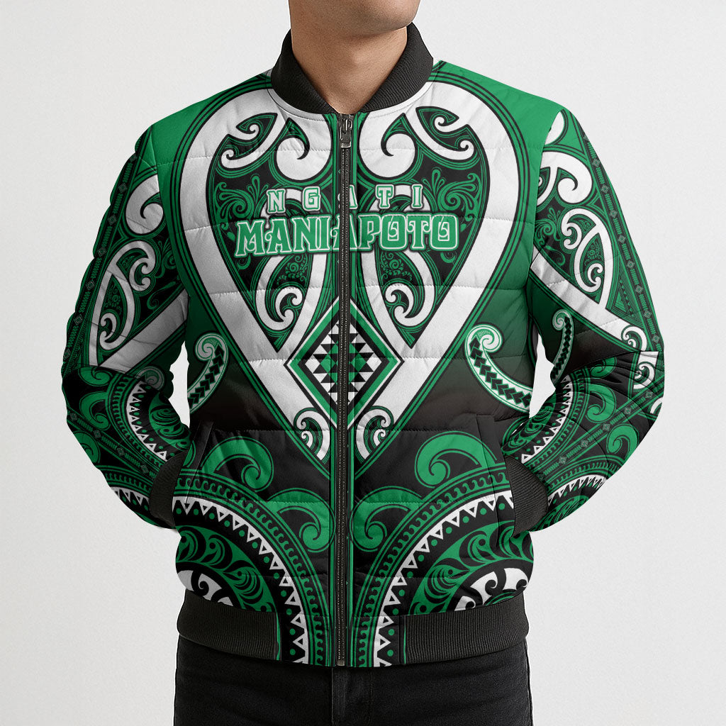 Custom Aotearoa Ngati Maniapoto Bomber Puffer Jacket Maori Tribal Pattern